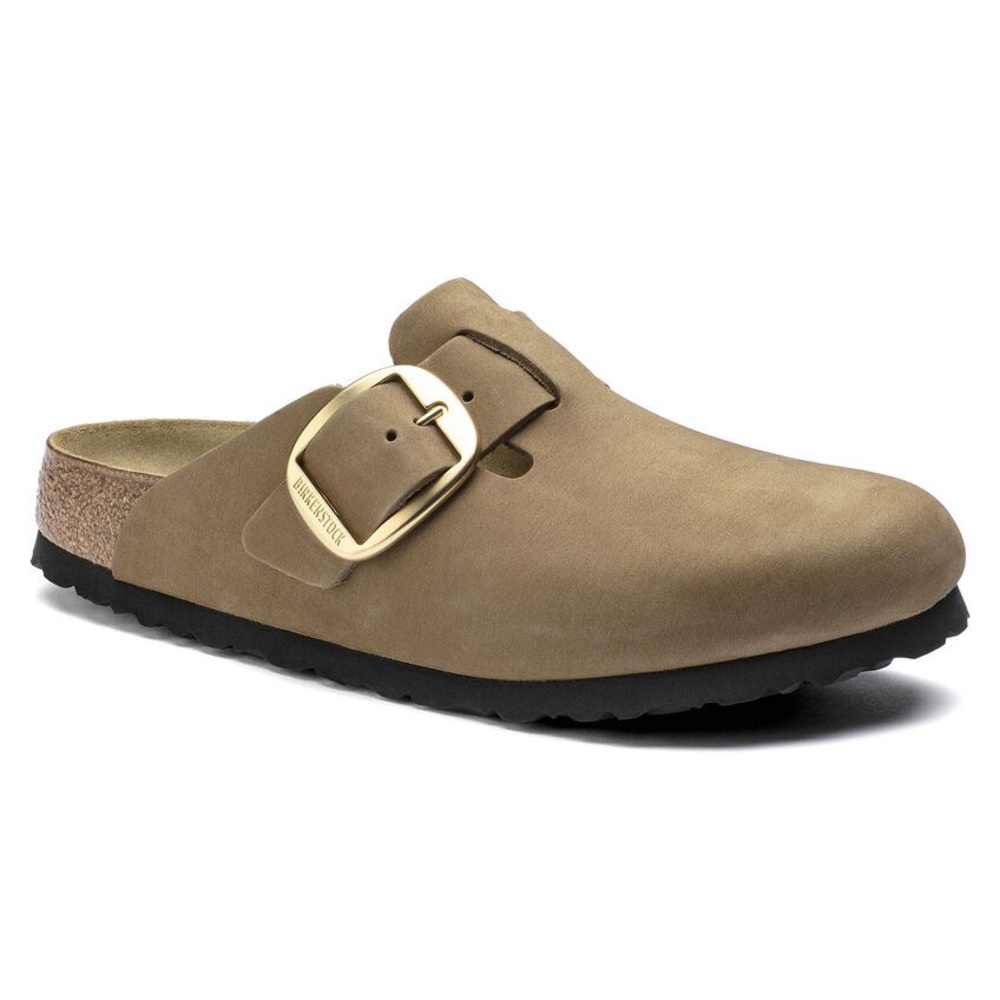 NWOB Birkenstock Boston Big Buckle Mud Green Nubuck Leather Narrow Width Select